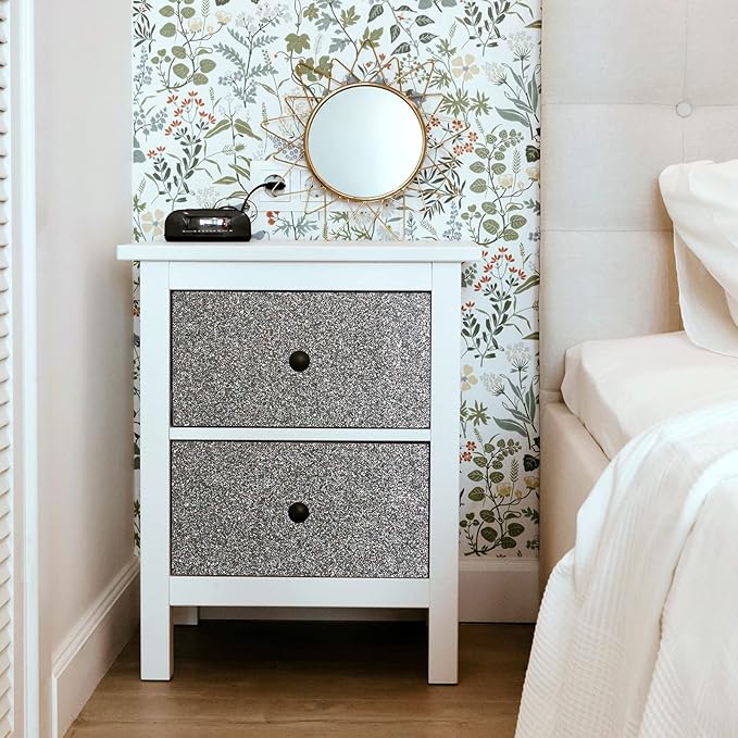 CRE8TIVE Charcoal Grey Holographic Glitter Wallpaper Border Peel and Stick