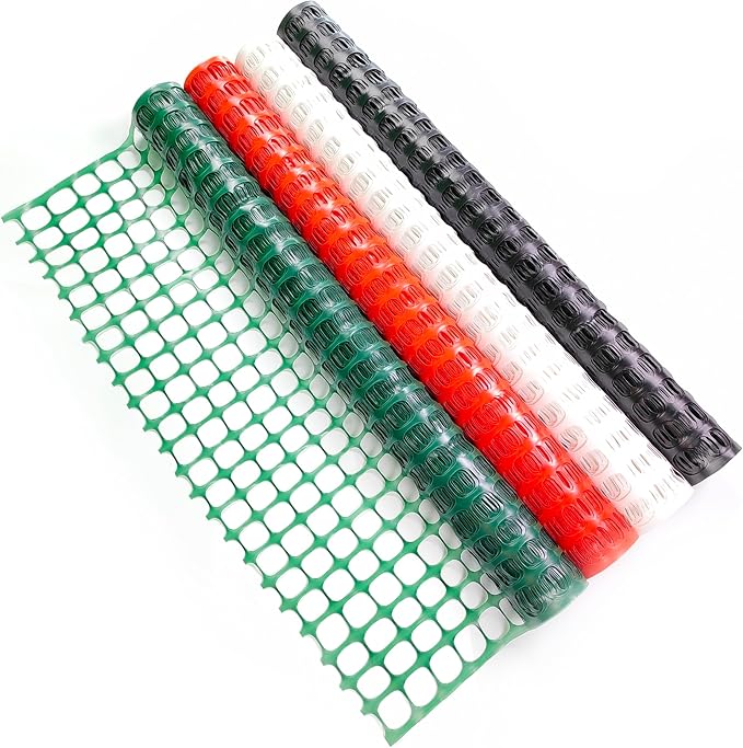 PotatoLife Plastic Mesh Fence Safety Fence, 2'x25' Roll with 50 Zip Ties, Resuable Temporary Netting for Garden Fencing, Construction, Snow Fencing, Animal Barrier, Poultry, Deer, Patio, Green