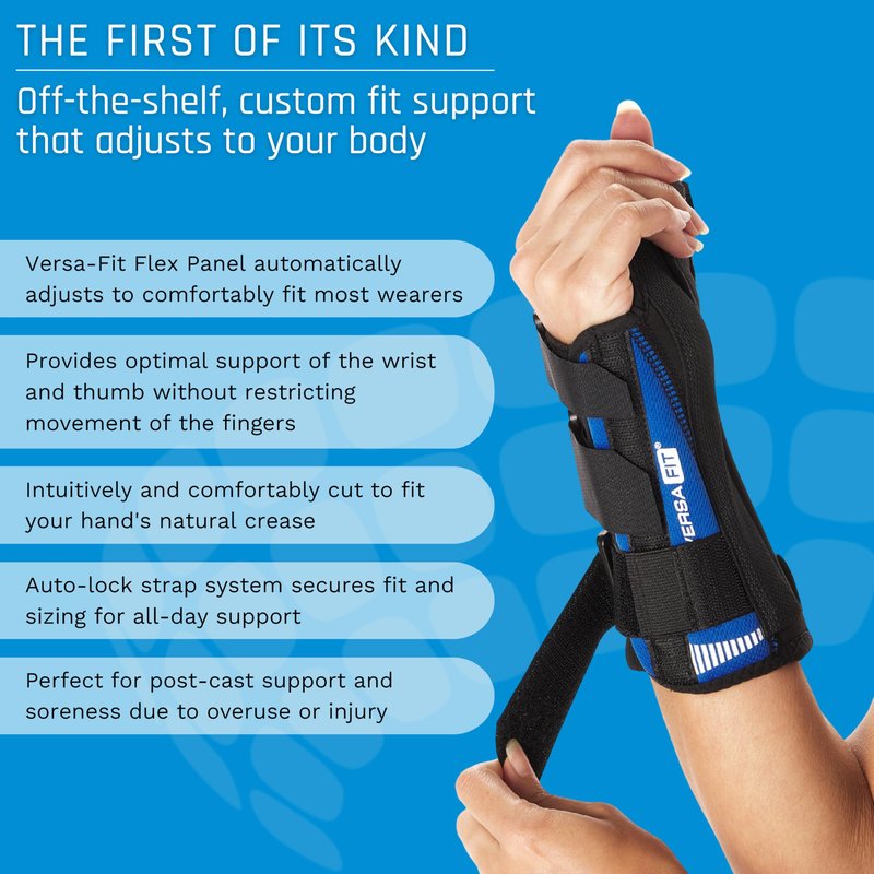 Ovation Medical Versa-Fit Thumb Splint - Premium Custom Fit Thumb Spica Splint and Wrist Support Brace - Comfortable, Structured Tendonitis Relief, Thumb Brace for Post Cast Support (Right, Standard)