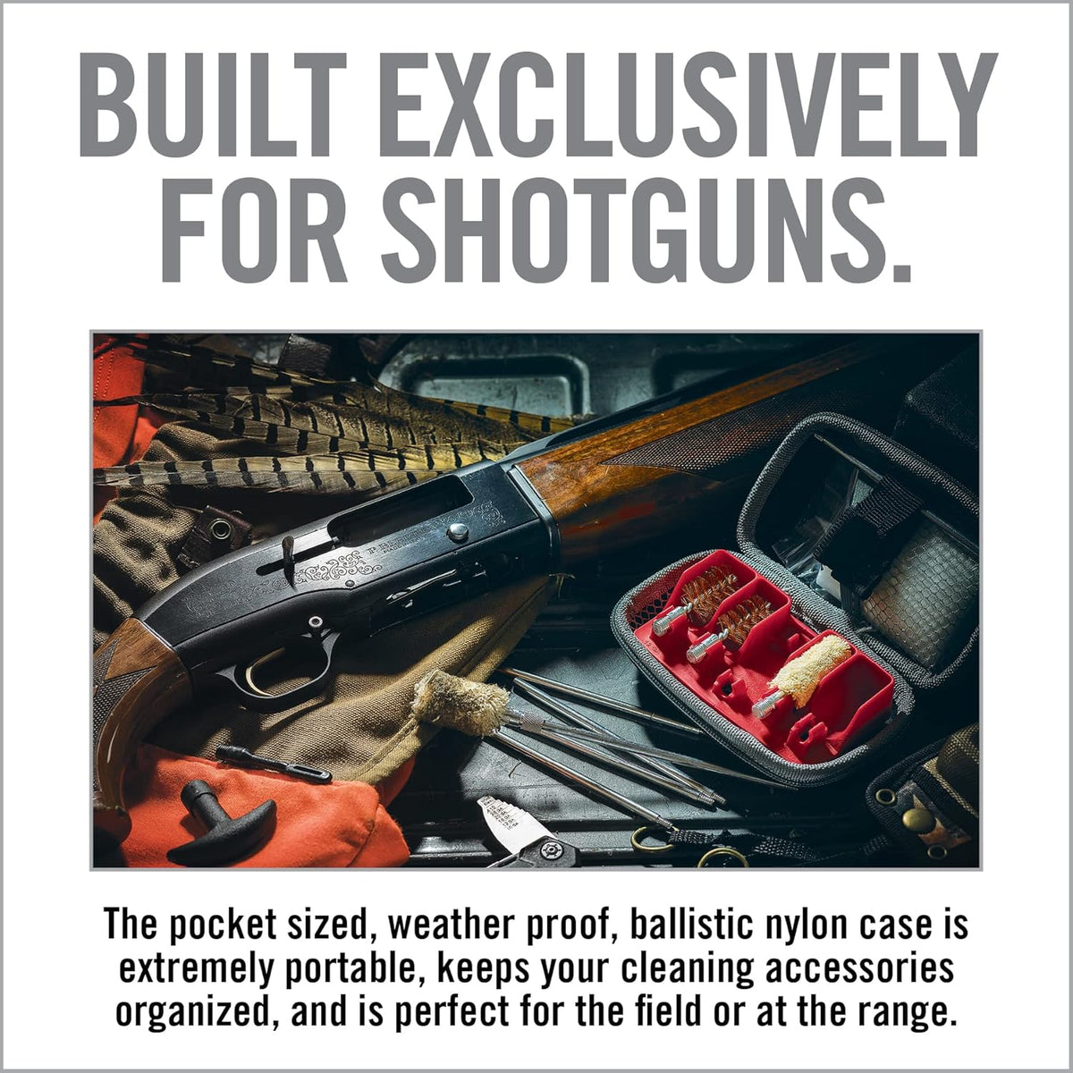 Real Avid Shotgun Cleaning Kit – Compact 12 & 20 Gauge Case with Rod, Brushes & 50 Patches