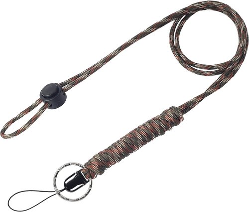 25-Inch Paracord Survival Lanyard - 2 Pack with Clip & Split Ring for Keys & ID Holders