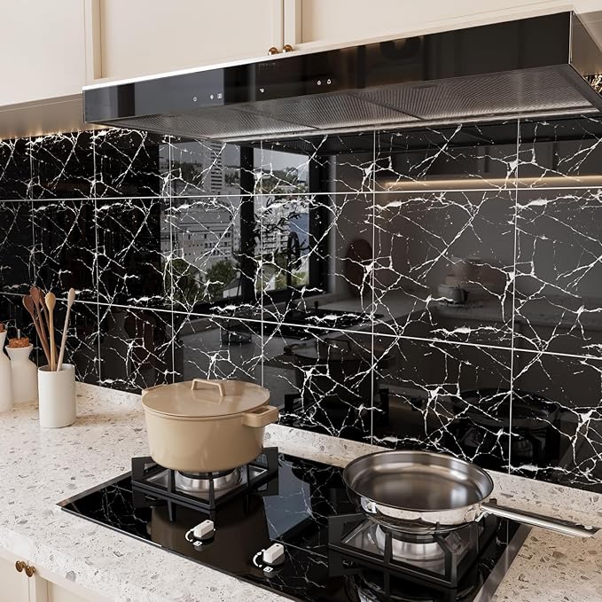 10pcs Peel and Stick Tile Shower Waterproof Marble Tiles Wall Panels,