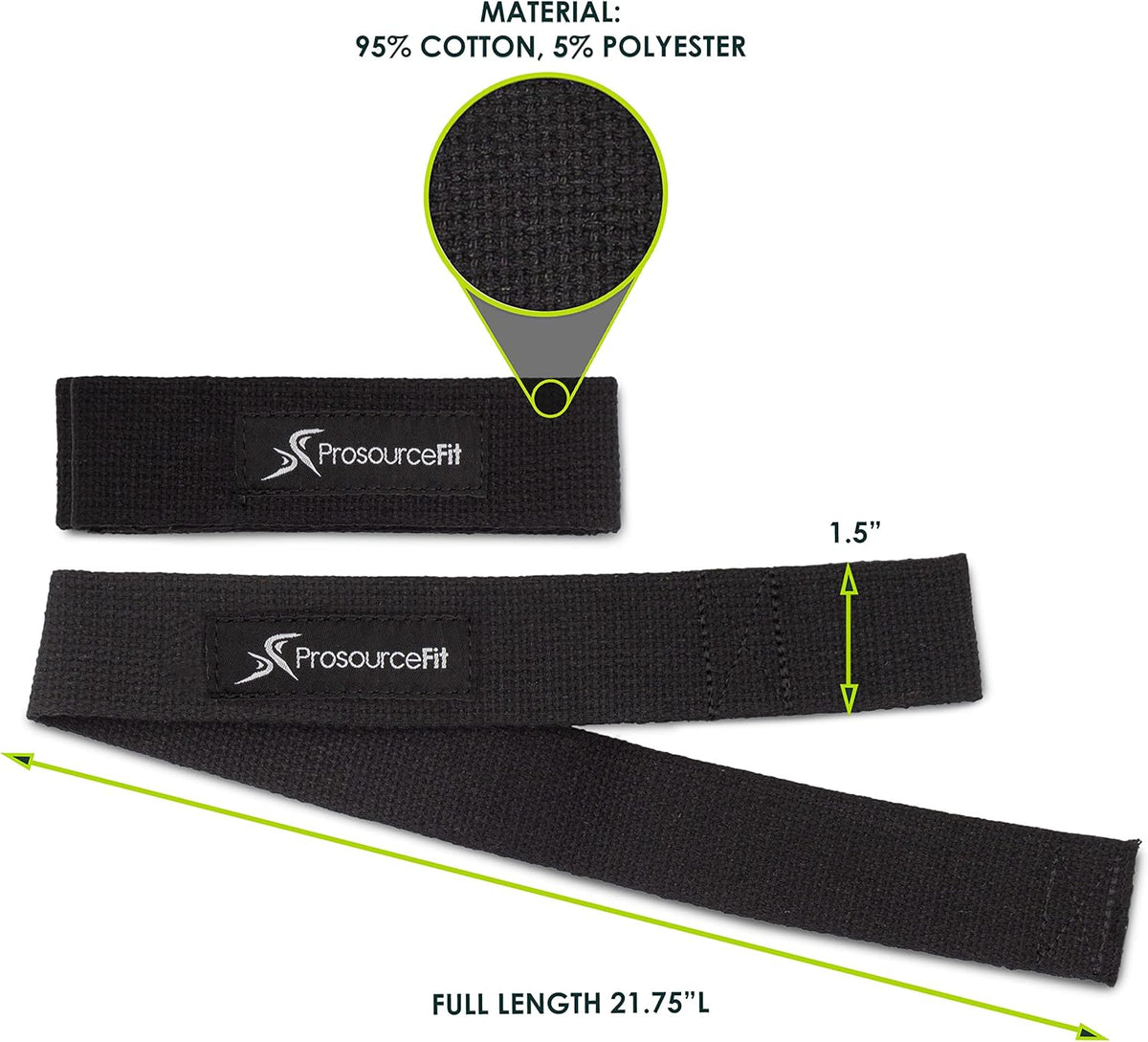 ProsourceFit Weight Lifting Straps - Adjustable Cotton for Enhanced Grip | Unisex Design