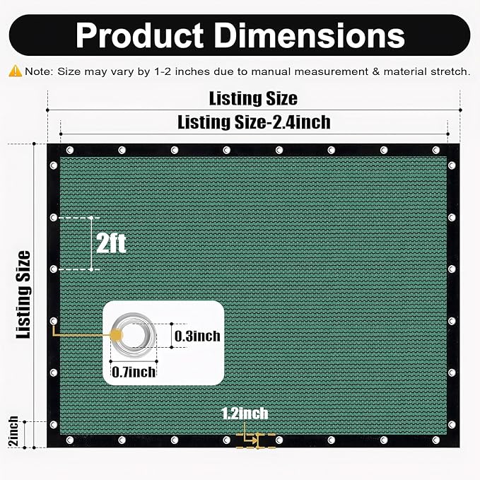 Artpuch 90% Sun Shade Cloth, 12 x 16 FT Pergola Shade Cover Canopy with Grommets, Sun Screen Fabric Tarp for Patio, Outdoor, Garden, Backyard, Green