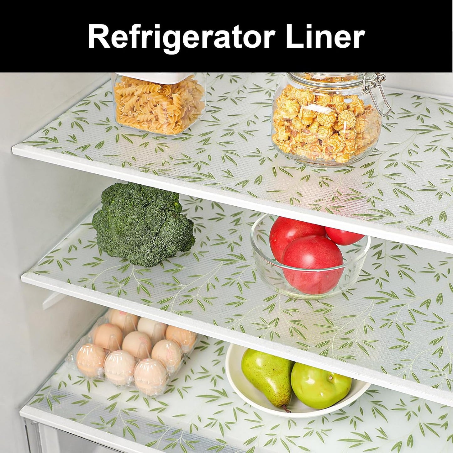 Cooyes Shelf Liner Drawer Liners, Shelf Liners for Kitchen Cabinets, Non Adhesive Cabinet Liner, EVA Waterproof Non-Slip Refrigerator Liners for Kitchen, Drawer