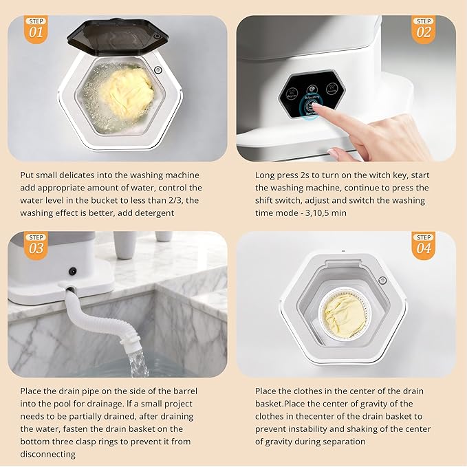 Portable Washing Machine, 16L Upgraded Mini Washer with Spin Basket Laundry Machine for Baby Clothes, Underwear, Socks; Ideal for Travel, Dorms, Camping (gray)