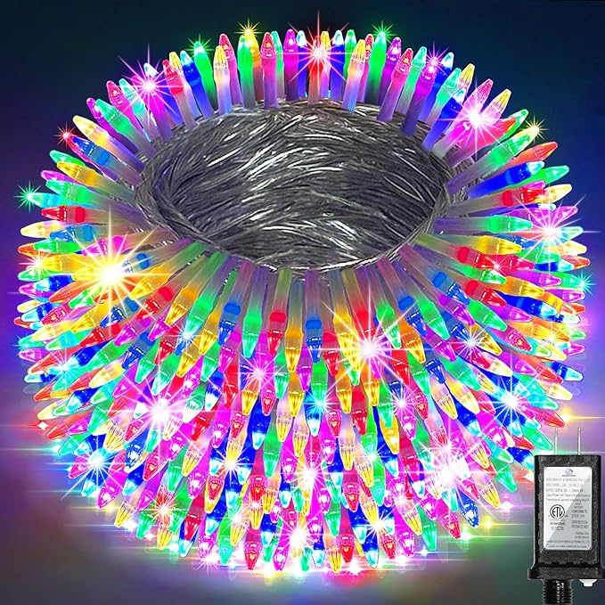 300LED Chrstmas Lights, 75ft Indoor Outdoor Christmas String Lights with 12 Modes, Multicolor ChristmasTree Lights with Timer Dimmable Connectable for Fence Garden Wedding Party Decor Multicolor