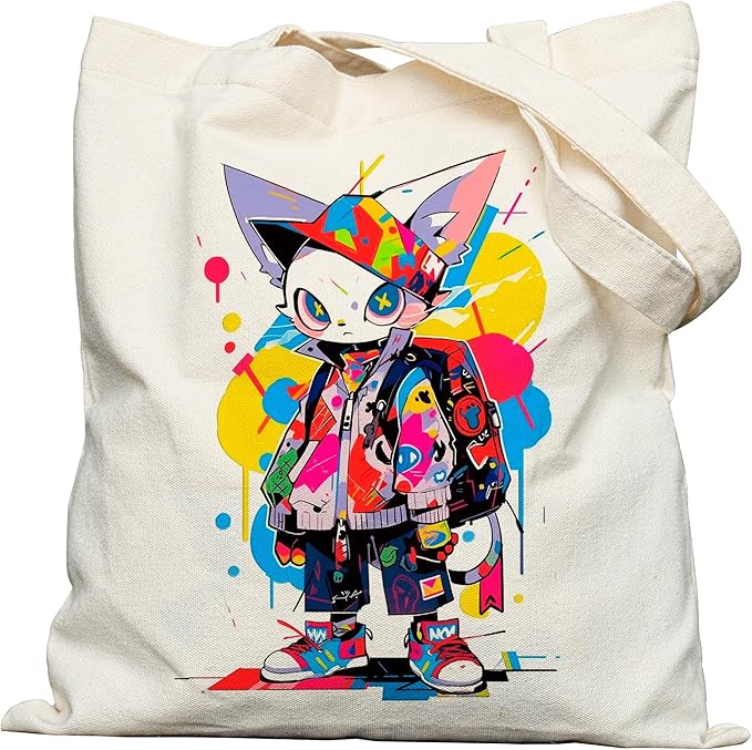 Double-Sided Canvas Tote Bag for Women with Magnetic Snap, Wide Strap & Inner Pocket for Work, Shopping, Travel