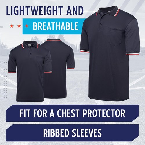 Murray Sporting Goods Polo Shirt - Short Sleeve Umpire Design for Baseball & Softball | Chest Protector Fit