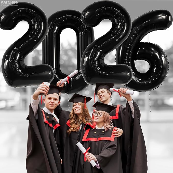 KatchOn, Giant Black 2026 Balloons – 42 Inch | New Year Balloons | 2026 Balloon Numbers | Black Balloon for New Years Decorations 2026 | NYE Decorations | New Years Eve Party Supplies 2026