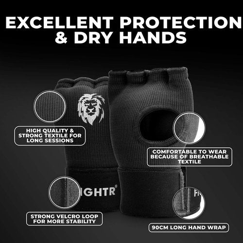 FIGHTR® Gel Inner Gloves - Enhanced Stability & Quick Wrapping | Boxing, MMA, Muay Thai | Long Wrist Wraps