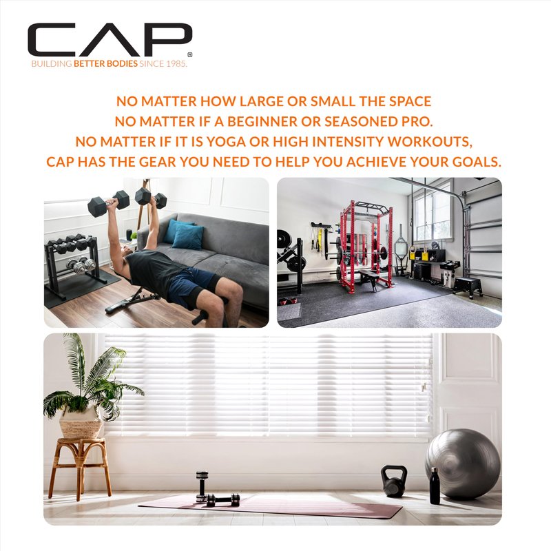CAP 120 LB Rubber Coated Hex Dumbbell Weight, Rubber Free Weights for Home Gym Strength Training, Comfort Grip Handle, Single
