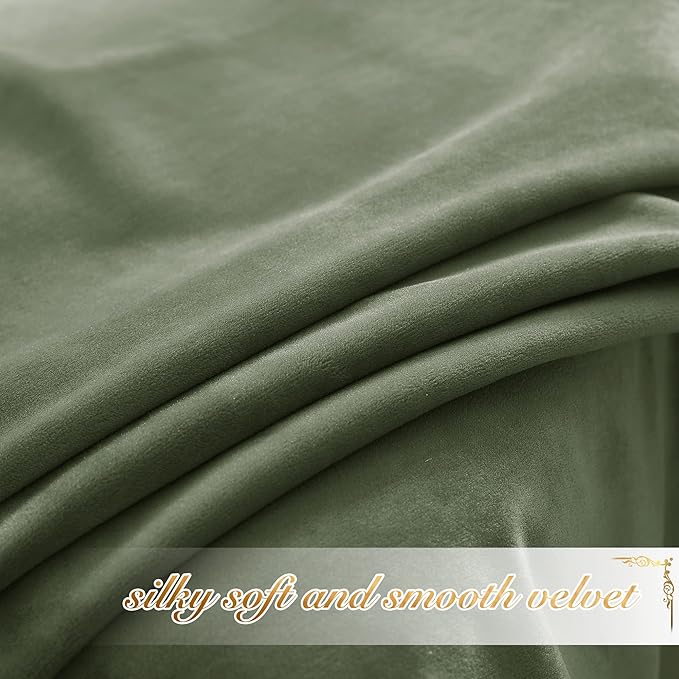 NICETOWN Super Soft Velvet Curtains 63 inches, Sound Reducing Cold Heat