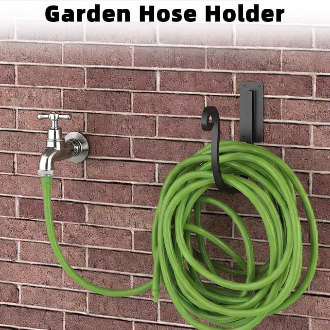 Garden Hose Holder Wall Mount,Heavy-Duty Wall Mount Water Hose Holder for Outside Water Hose Storage,Hose Reel Hooks for Garden(1 Pack)