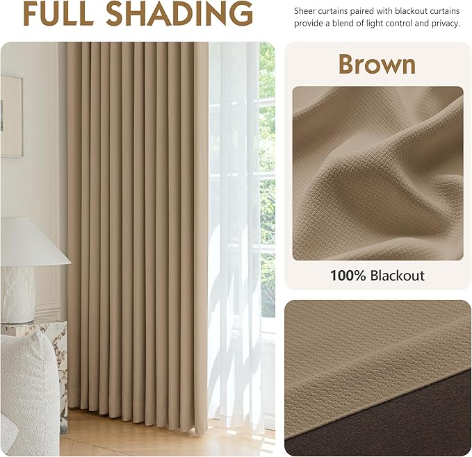 FMFUNCTEX 100% Blackout Curtains