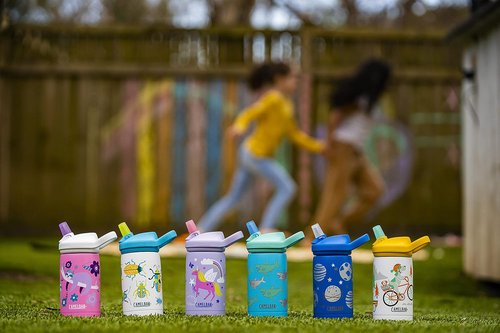 CamelBak Eddy+ Kids Water Bottle - Insulated Stainless Steel with Bite Valve - 12oz, Fun Bugs Design