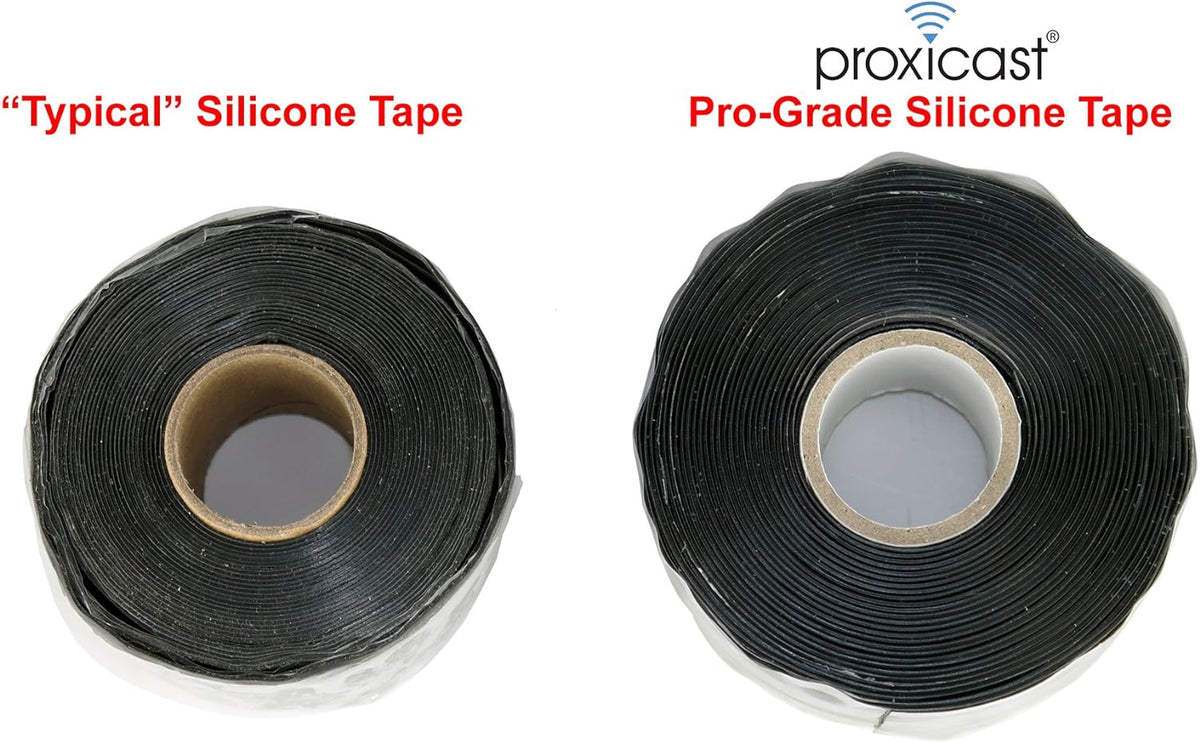 Proxicast Pro-Grade Extra Strong 30mil Weatherproof Self-Fusing Silicone Rubber Sealing Tape For Outdoor Antenna Coax & Electrical Cables, Hose/Pipe Leaks & Emergency Repairs (1.5" x15' roll) - Yellow