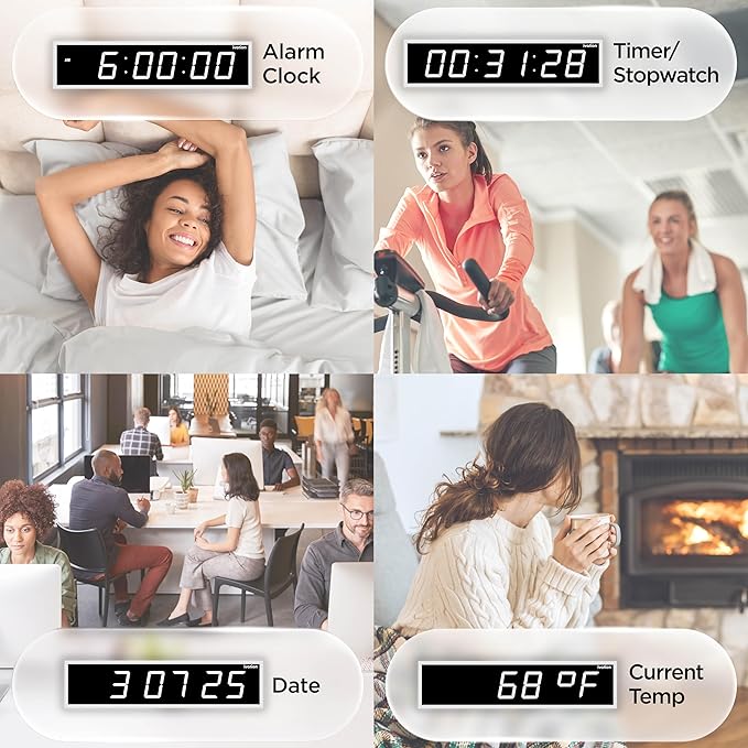 Ivation Huge Oversized 60" Large Digital LED Clock | Big Digital Clock