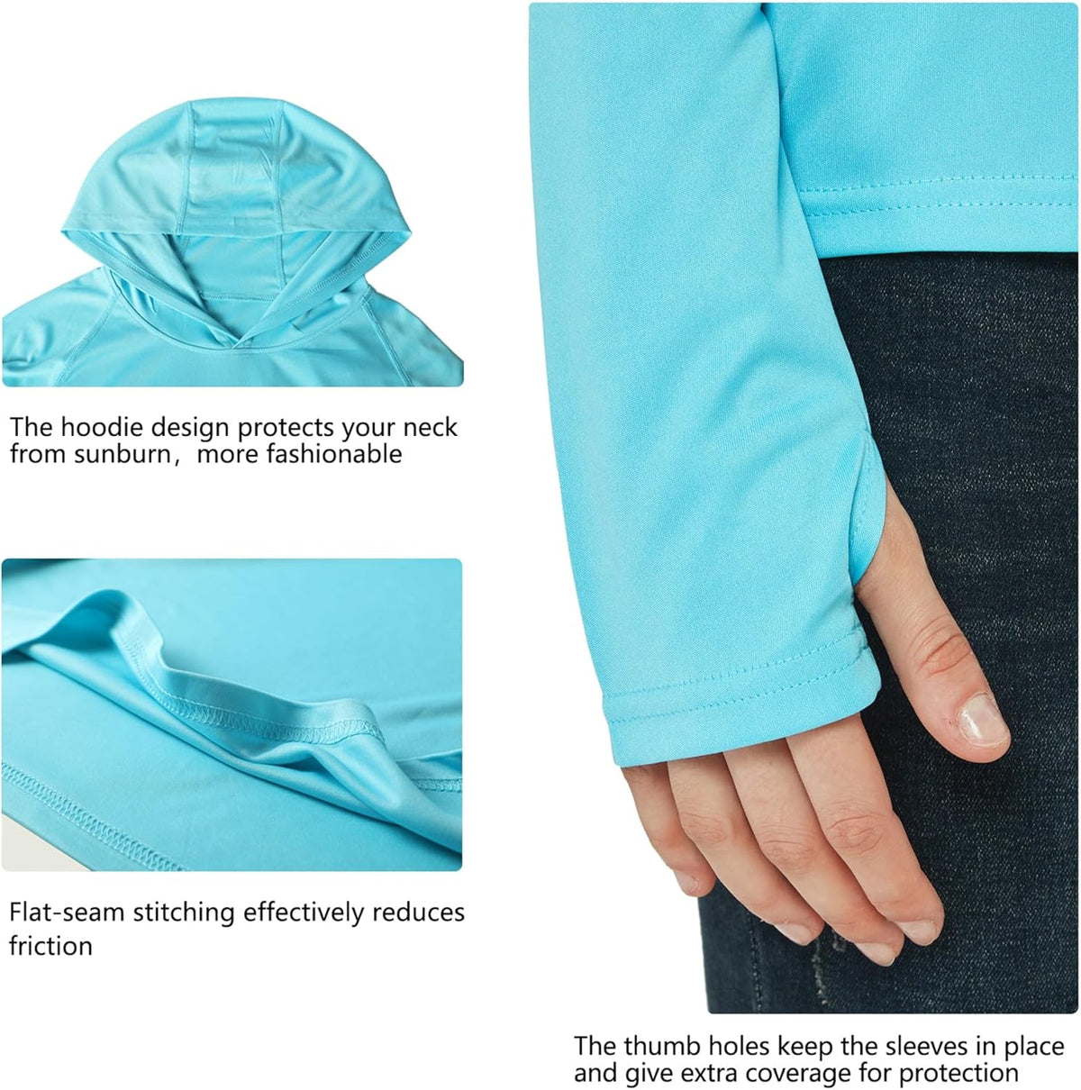Willit UPF 50+ Sun Protection Hoodie - Lightweight Long Sleeve SPF Shirt for Hiking & Fishing