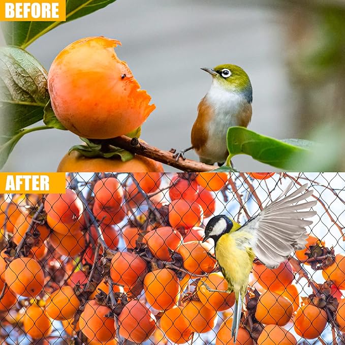 Chicken Netting - 50x 100ft Garden Netting with 1" Square Mesh as Poultry Netting for Chicken Coop Roof, Anti-Hawks and Birds Away and Protect Chicks from Raccoons, Fox and More Wild Animals