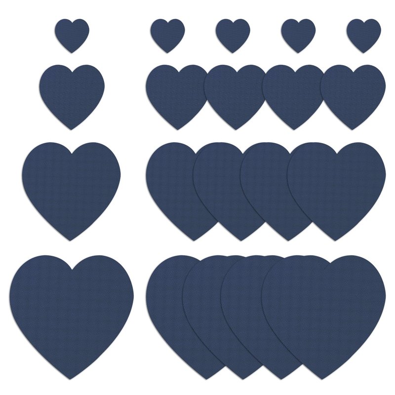 20Pcs Down Jacket Repair Patches Dark Blue Waterproof Self Adhesive Pre-Cut Nylon Repair Patches Kit for Jackets Coats Clothing Tents Sleeping Bags, Heart