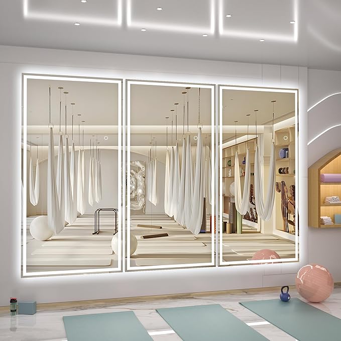 Hasipu Full Length Mirror with Lights, Full Body Dressing Hanging Mounted Mirror
