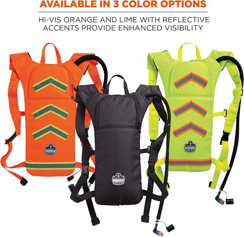 High Visibility Ergodyne Chill-Its 5155HV Hydration Pack - Low Profile, Orange