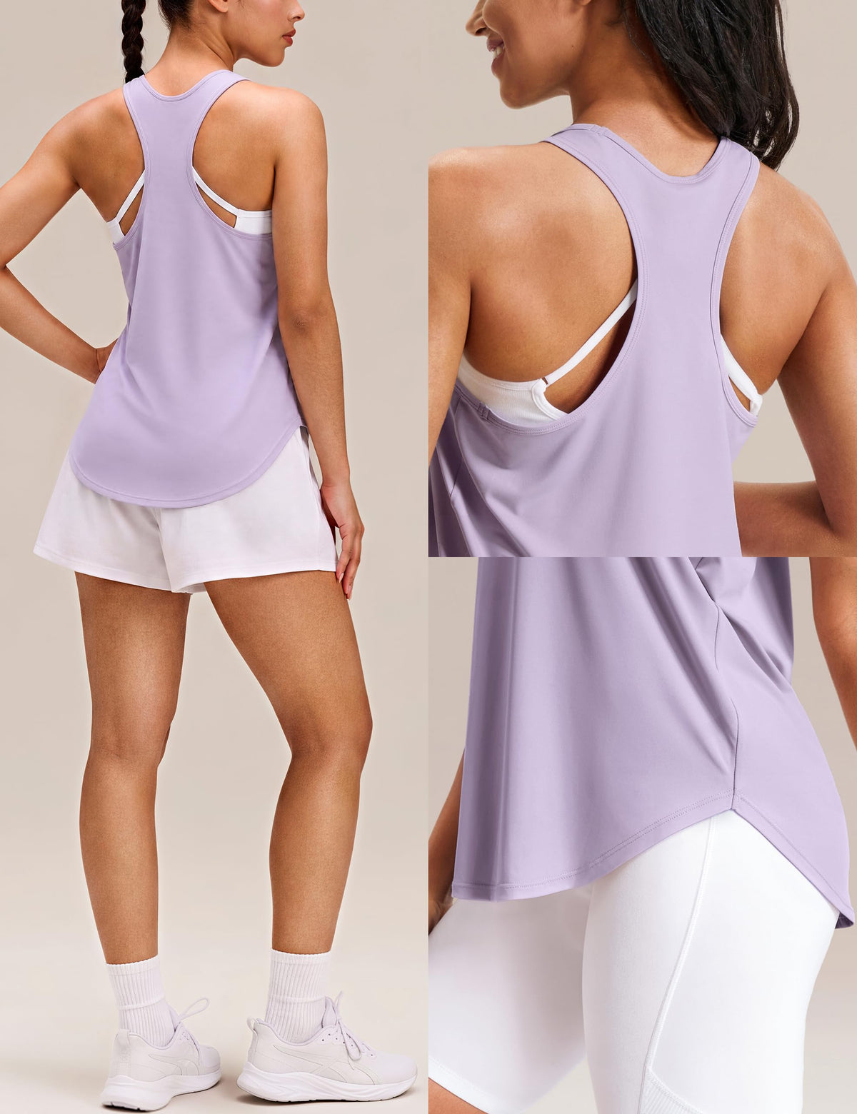 JOYSPELS Workout Tank Tops for Women,Athletic Running Shirts Mauve