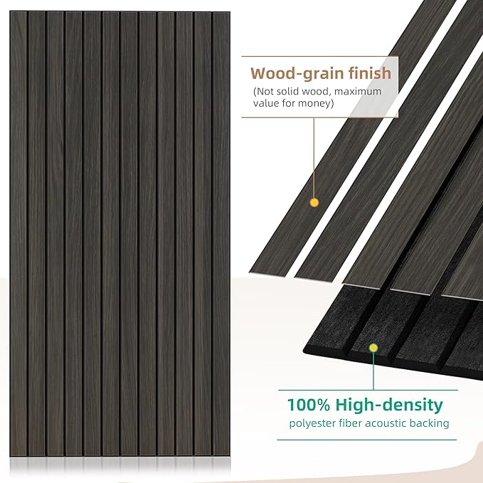 Wood Veneer Sound Panels, 10 Pack 47.2”x23.6” Wall Panels, Decorative Acoustic