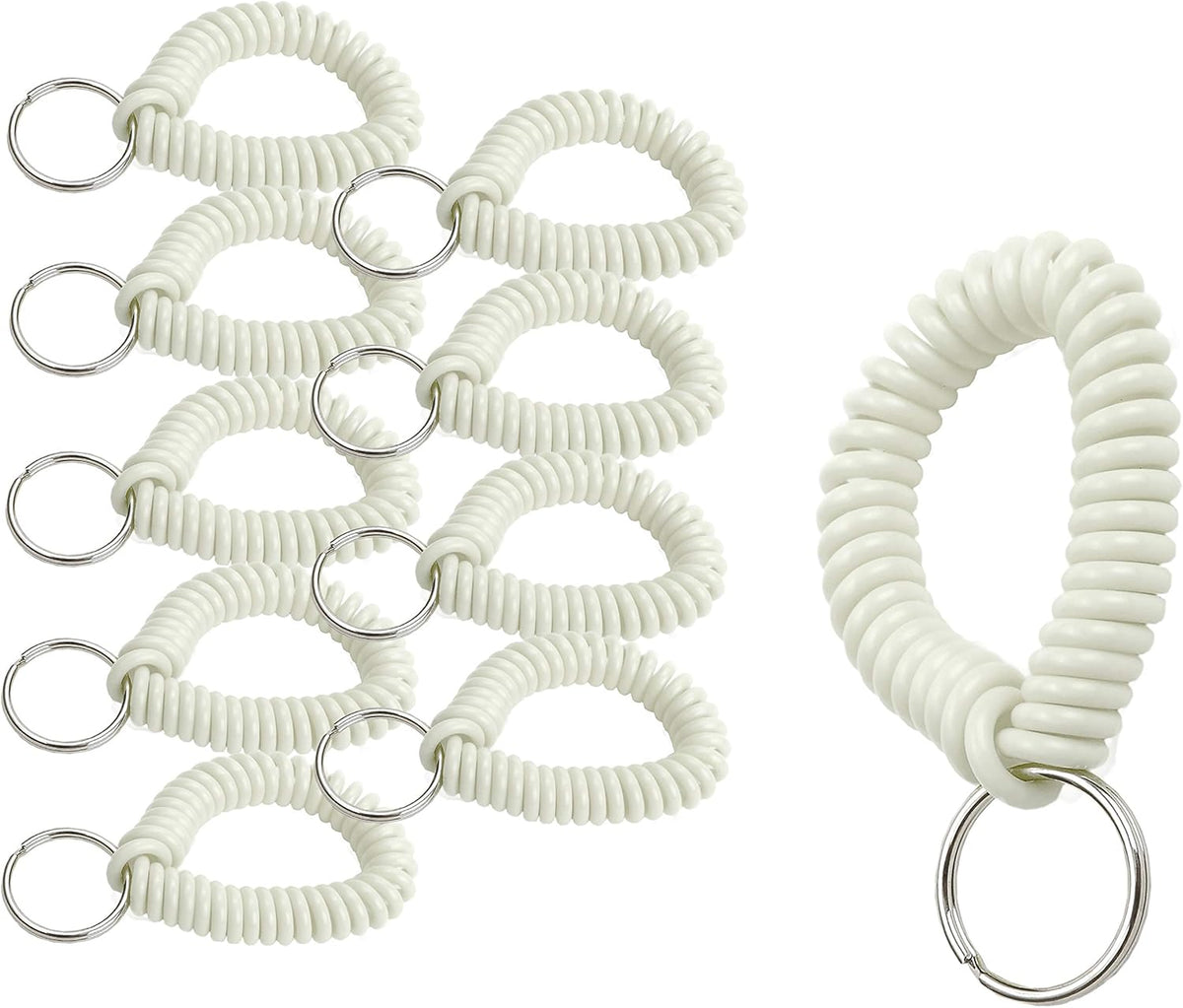 ucky Line 2” Spiral Wrist Coil with Steel Key Ring, Flexible Wrist Band Key Chain Bracelet, Stretches to 12”, Purple, 10 Pack (41065)
