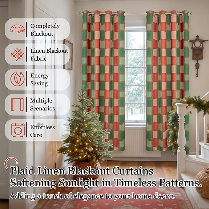 Lajode Red and Green Curtains for Living Room