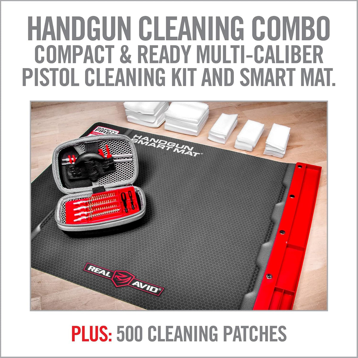 Real Avid Handgun Cleaning Kit with Gun Cleaning Mat & Magnetic Tray for 9mm, .40, .45 Caliber Pistols