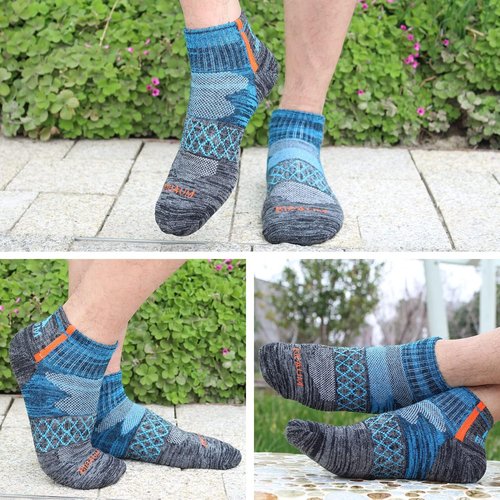 BIOAUM Men's Athletic Socks - Comfortable Cotton Quarter Socks for Running | Size 10-13, 6 Pairs