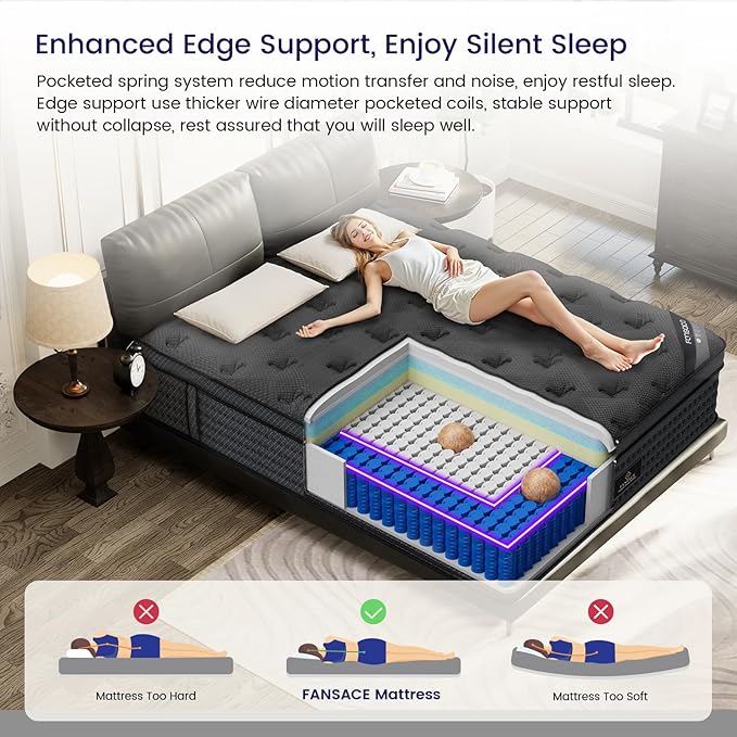 Full Size Mattress, 11.6 Inch Deluxe Hybrid Full Mattress in a Box, Medium Firm Mattresses with Gel Memory Foam & Pocket Springs, Pressure Relief, Cooling, Extra Edge Support [Upgraded Support]