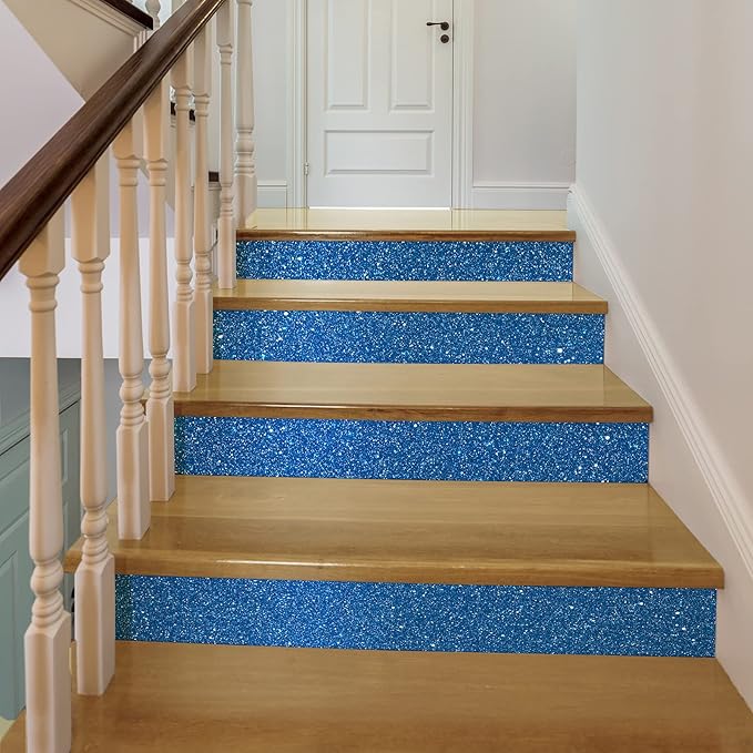 CRE8TIVE Blue Glitter Wallpaper Border Peel and Stick Wall Border Decorative