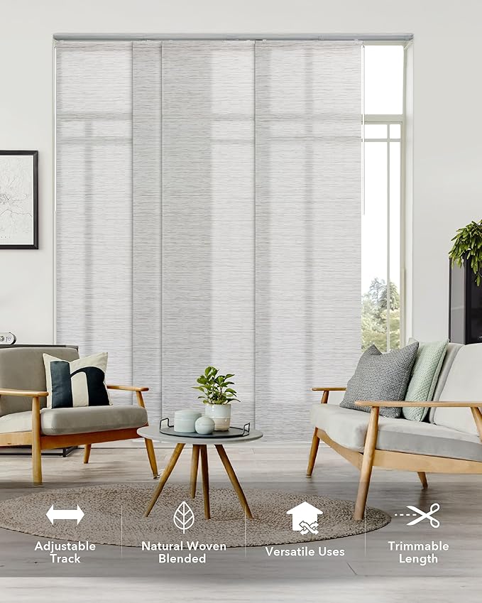 GoDear Design Adjustable Sliding Panel Track Blinds, Vertical Blinds, Room
