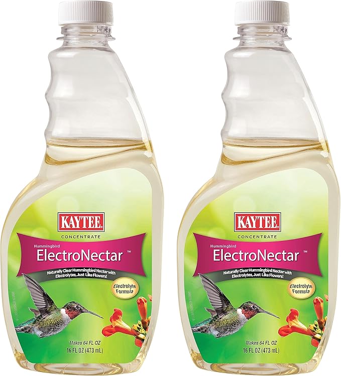 Kaytee Hummingbird ElectroNectar Wild Bird Food, 16 oz Concentrate 2 Pack, Makes 128 oz of ElectroNectar