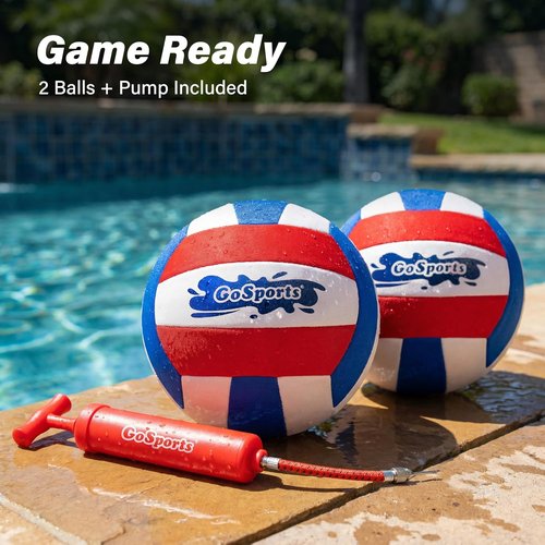 GoSports Pro Neoprene Pool Volleyballs - Waterproof 2-Pack with Ball Pump for Ultimate Fun