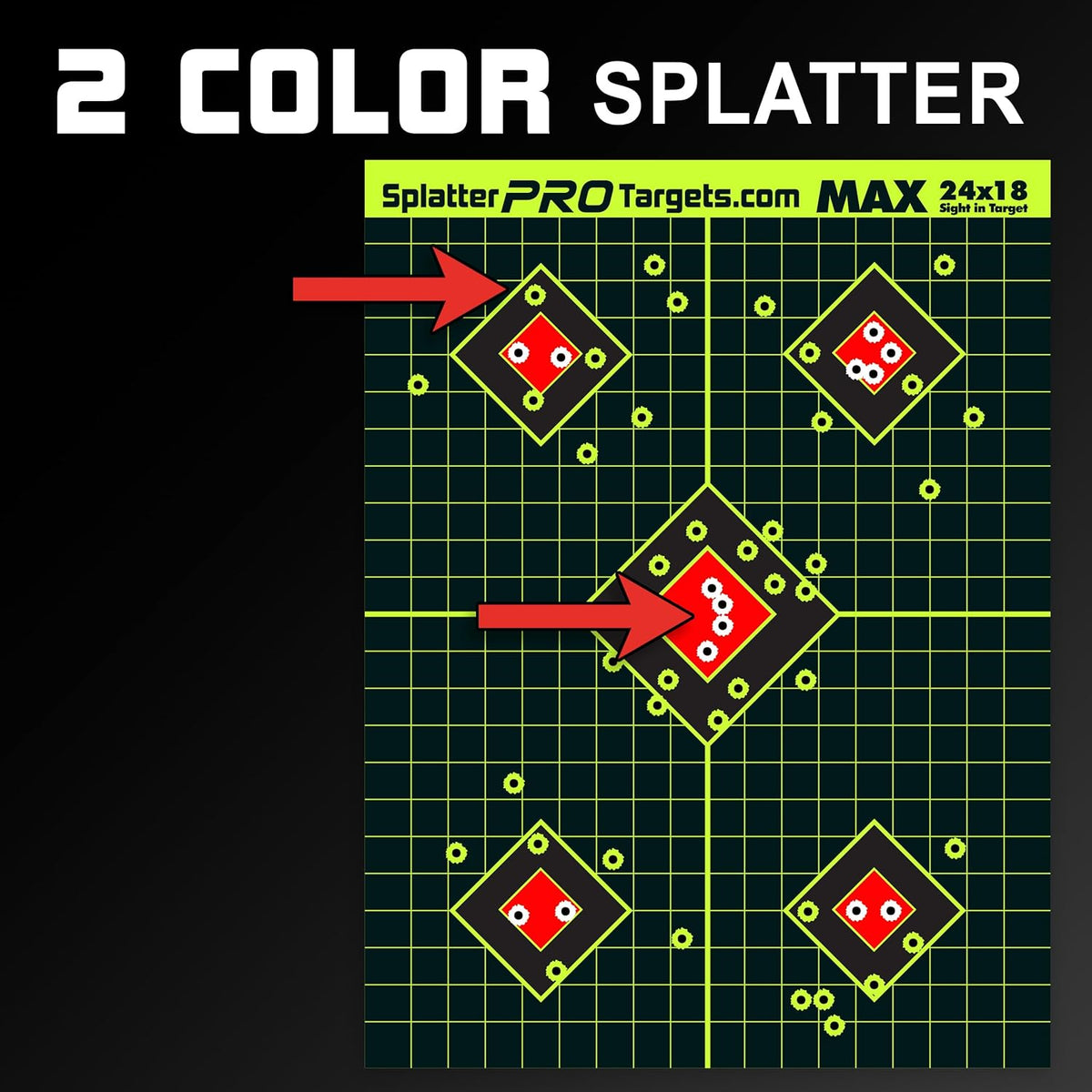 Splatter Targets by [Brand Name] - 18x24 Extra Large, Bright Fluorescent Yellow & White for Easy Shot Visibility