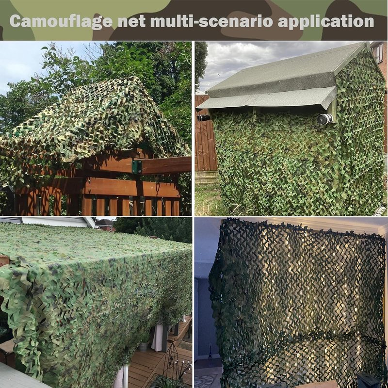 Yeacool Camo Netting Camouflage Netting Bulk Roll Burlap Camo Tarp Sunshade Net for Hunting Blind Military Dinosaur Birthday Theme Party Decoration (Woodland Camo, 4.9ftx26.2ft, 1.5m*8m)