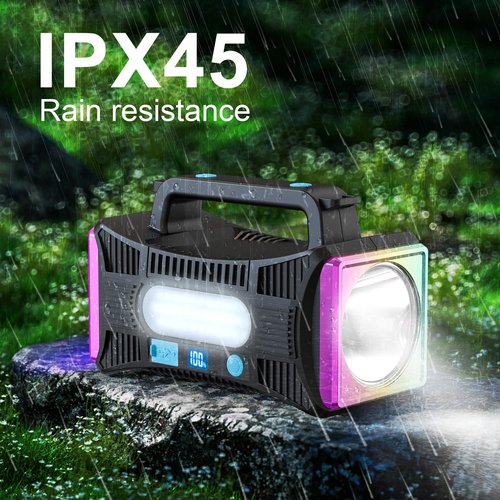 Rechargeable Flashlight, LED Spotlight Flashlight 15000 Capacity Extra Large Lumens Ultra-Long Standby UV Flashlight Blacklight Waterproof with USB Output as a Power Bank