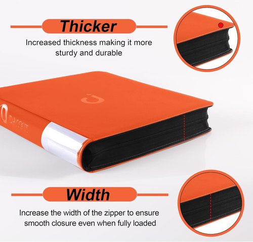 D DACCKIT Comic Binder - Durable Storage Album for 24 Comics | Classic Orange with Sleeves