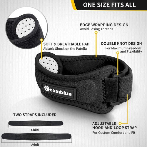 CAMBIVO Knee Brace - Supportive Knee Straps for Enhanced Stability | Adjustable Fit