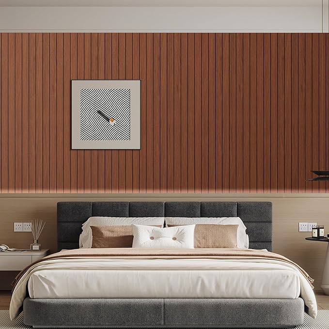 Arthome Peel and Stick Slat Wall Panels 15.7 "x120, Self-Adhesive PVC Wood