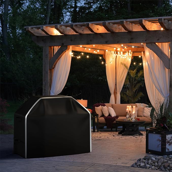 BOLUO Large 60 inch Grill Cover for Outdoor Grill Heavy Duty Waterproof, 600D BBQ Grill Cover Outside, Barbecue Grill Cover UV & Fade Resistant, Gas Grill Covers for Weber, Nexgrill