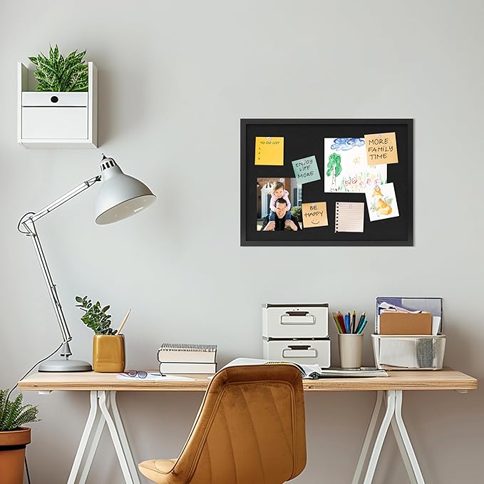 DAHAPYBOO Cork Board with Linen Black 2Pack, Bulletin Board 23"x17", Corkboards