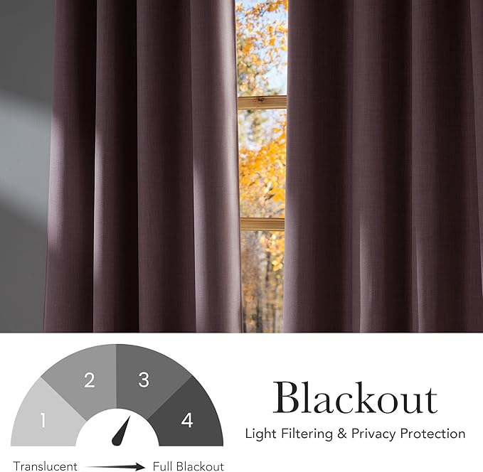 NICETOWN Short Faux Linen Pink Blackout Curtains 63 inches Long