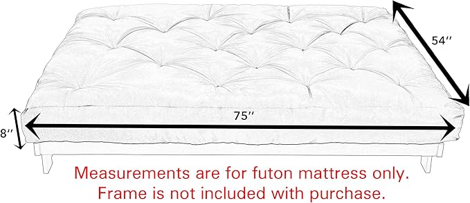 Mozaic Full Size 8-Inch Cotton Twill Gel Dual Memory Foam Futon Mattress, Hunter Green