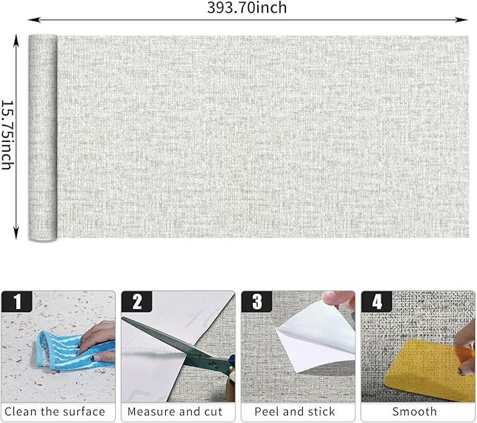 Grasscloth Peel and Stick Wallpaper, Waterproof Self Adhesive Removable Vinyl