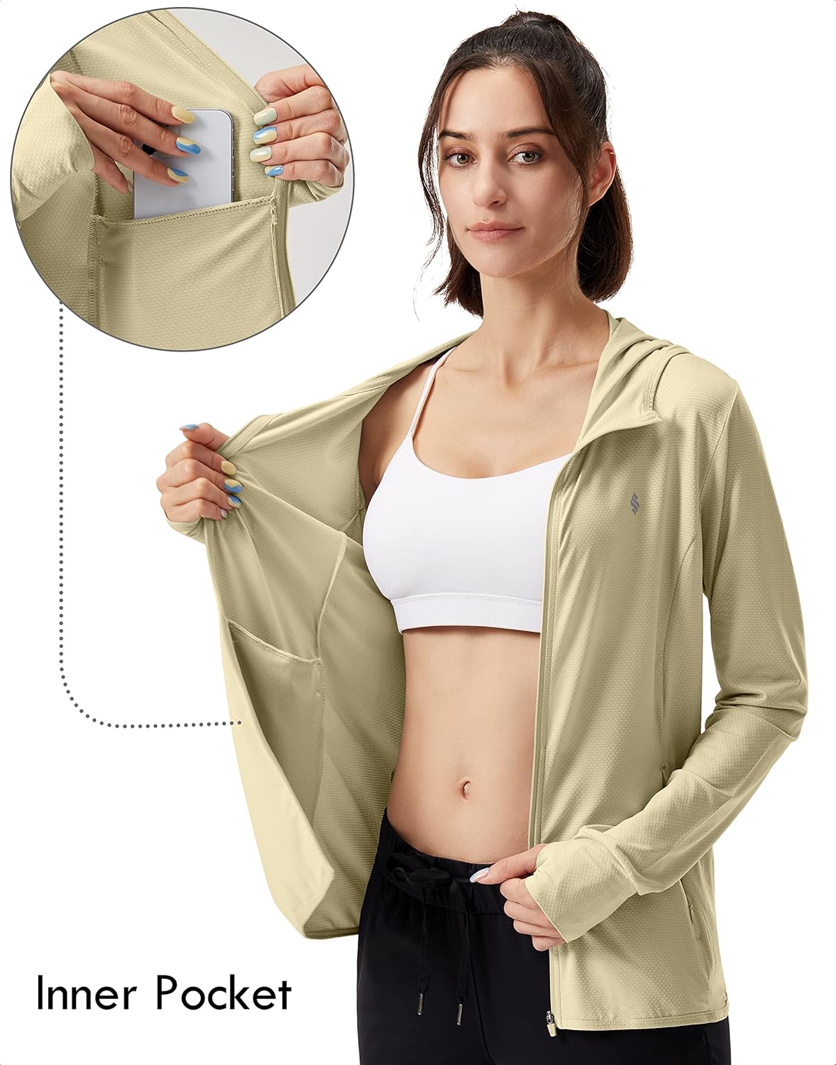 Soothfeel Women's Sun Protection Hoodie Jacket - Lightweight UPF 50+ Long Sleeve for Hiking | Pocket Included